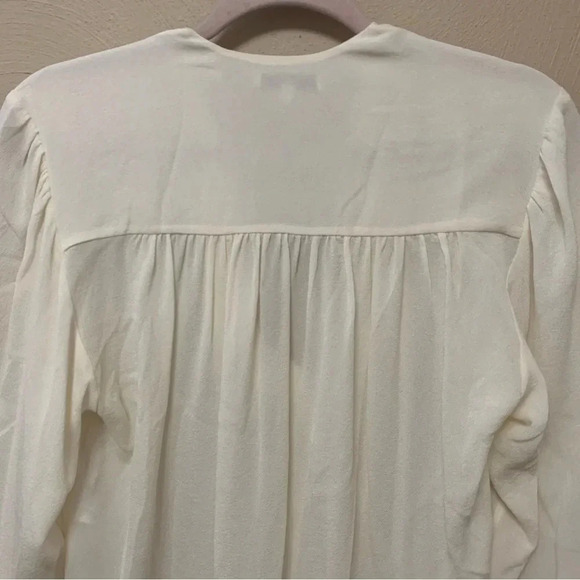 Vince. Shirred Silk Popover Blouse - Picture 7 of 12